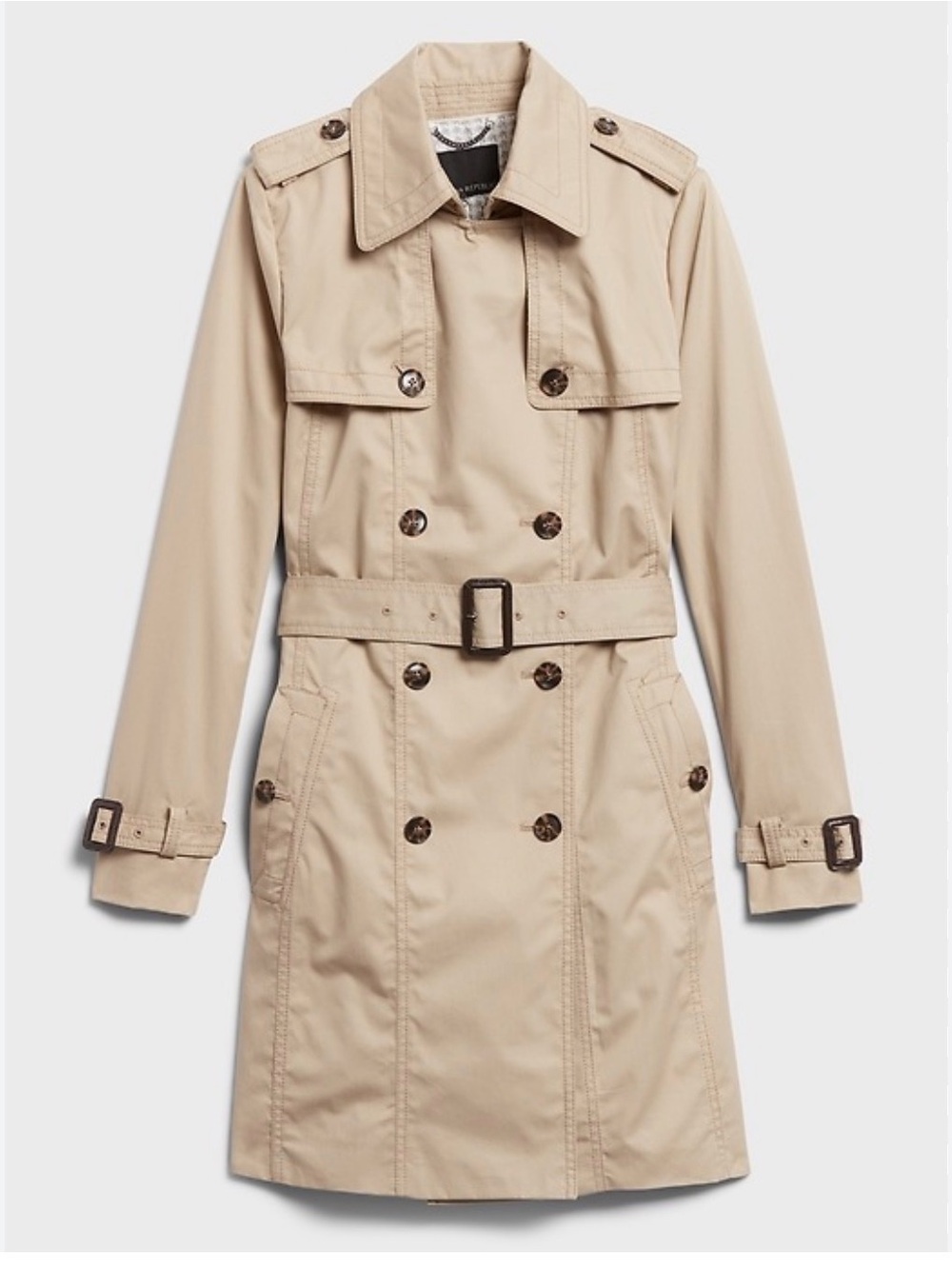 Banana Republic Women's Beige Trench Coat with Belted Waist